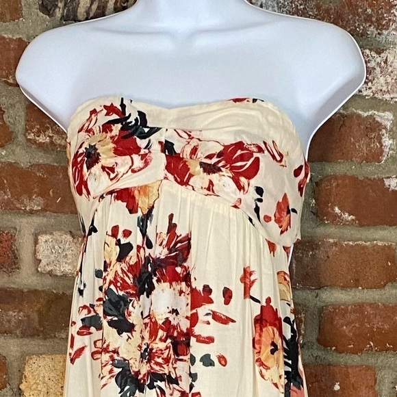 Love Stitch Floral Pink Red Strapless Maxi Dress size small NWT - Picture 6 of 11